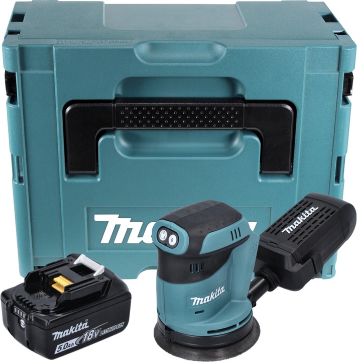 Produktbild Makita DBO 180 T1J Akku Exzenterschleifer 18 V 125 mm + 1x Akku 5,0 Ah + Makpac - ohne Ladegerät (Exzenterschleifer)