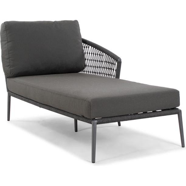 Musterring, Gartenlounge, Ibiza Ottomane Lounge schwarz/grau Aluminium 168x82x75 cm