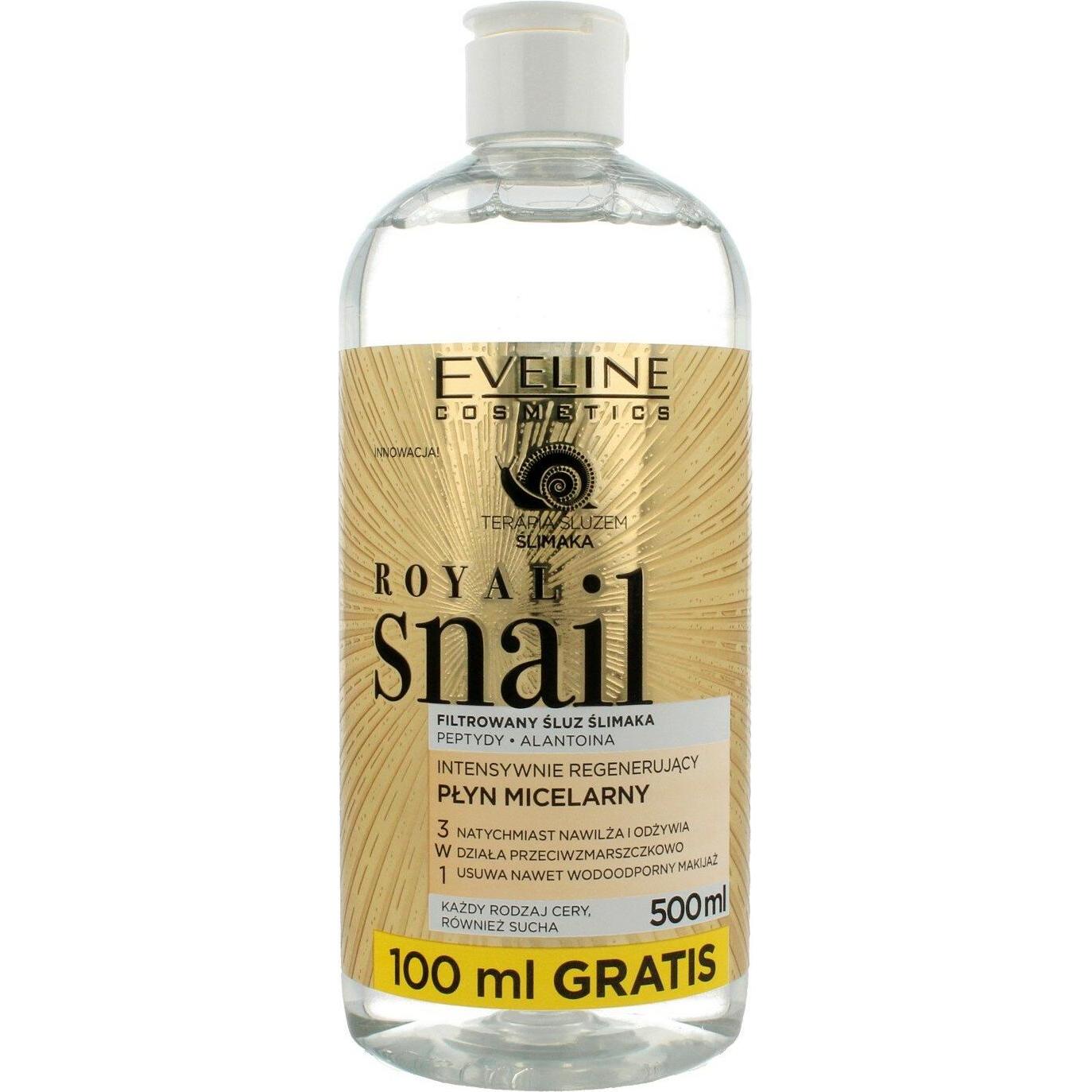 Eveline , Pulizia Viso, Lumaca Reale (Acqua Micellare, Tonico Per Il Viso, 500 Ml)