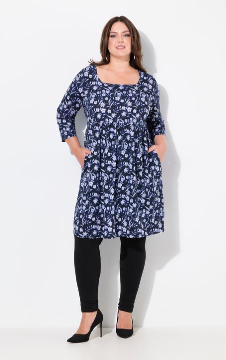 Produktbild Ulla Popken Longshirt, Paisley, A-Linie, Carree-Ausschnitt, 3/4-Arm (58)