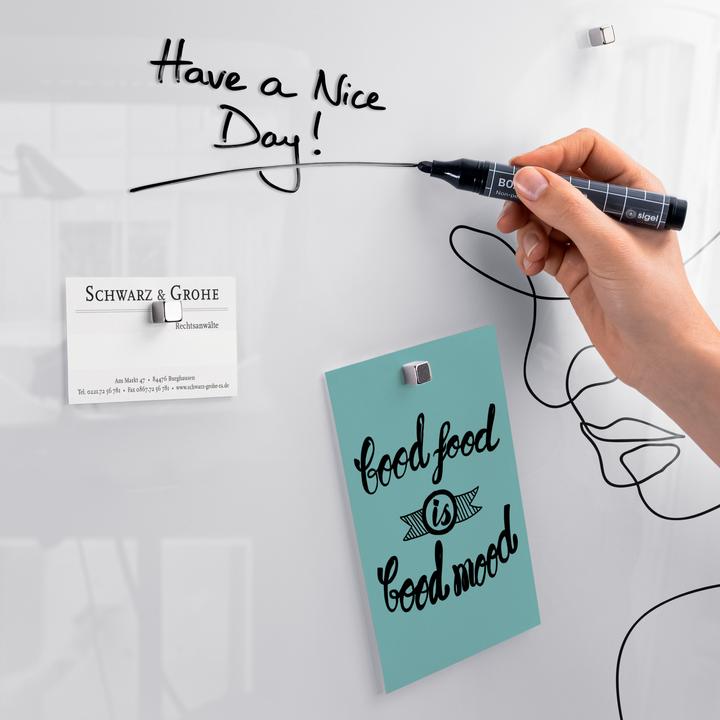 Actual product image Sigel Glass magnetic board Artverum with design (Magnet board, 48 x 48 cm)