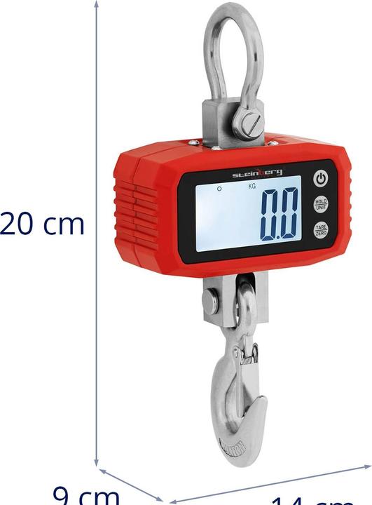 Produktbild Steinberg Kranwaage 1000 kg / 100 g Hängewaage Zugwaage LCD Lastenwaage Aluminiumgehäuse