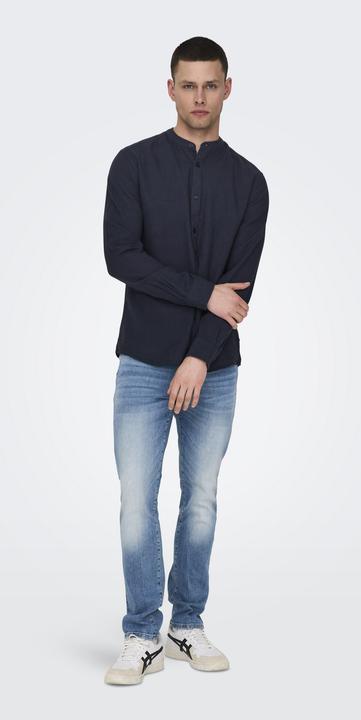 Produktbild Only & Sons Slim Fit Mandarin Kragen Hemd Hemd (S)