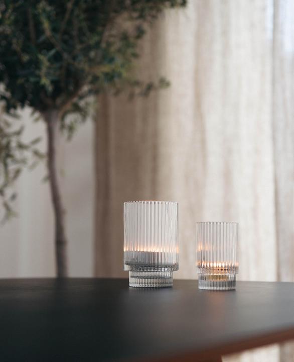 Image du produit Esmée Bougie chauffe-plat en verre avec rainures