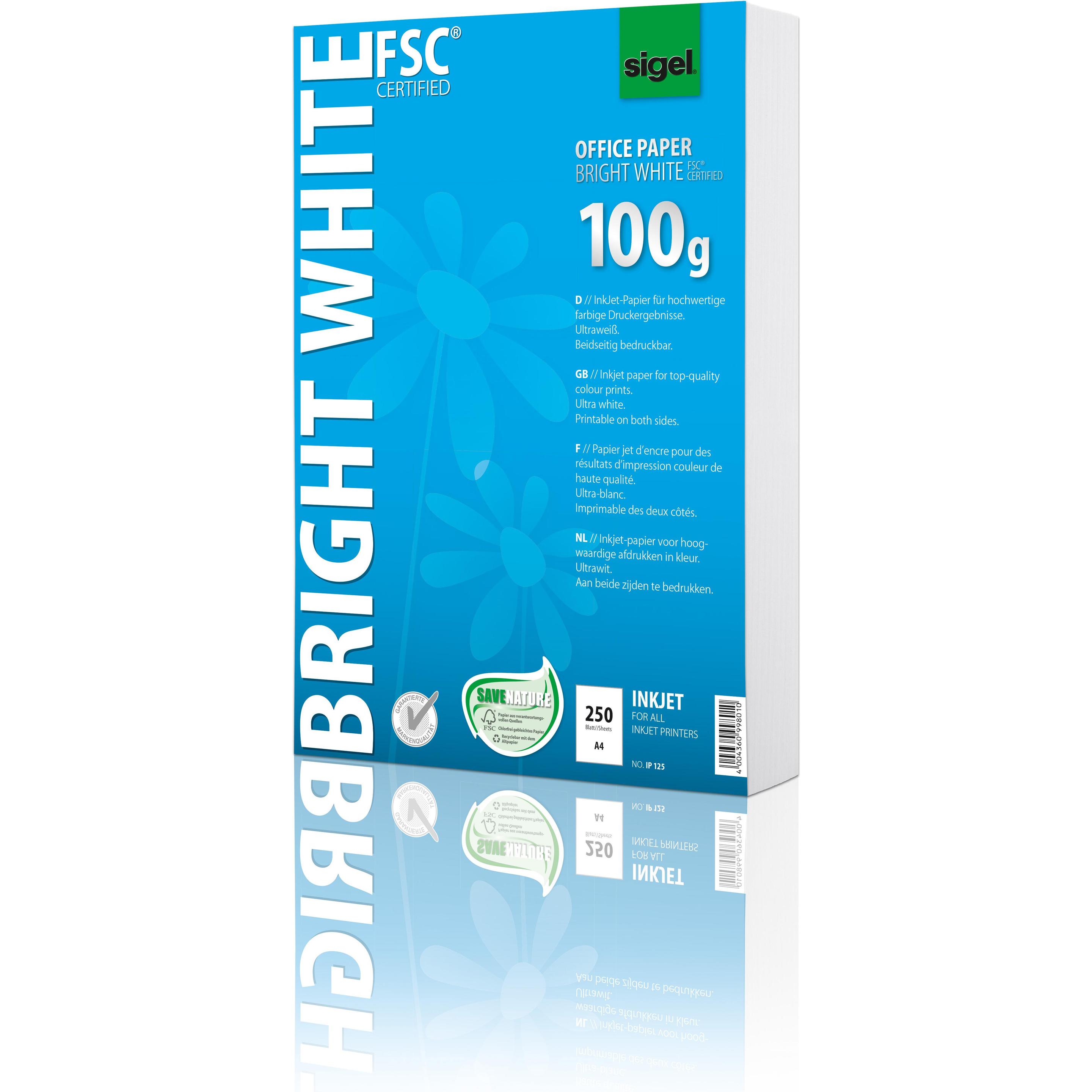 Thumbnail - Sigel, Kopierpapier, Office Papier Bright White (100 g/m², 250 x, A4)
