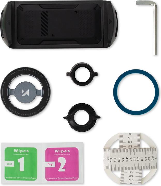 Wozinsky WTY0YS1 Magnethalterung, 360° drehbar, solide, für Telefon und Tablet - grau