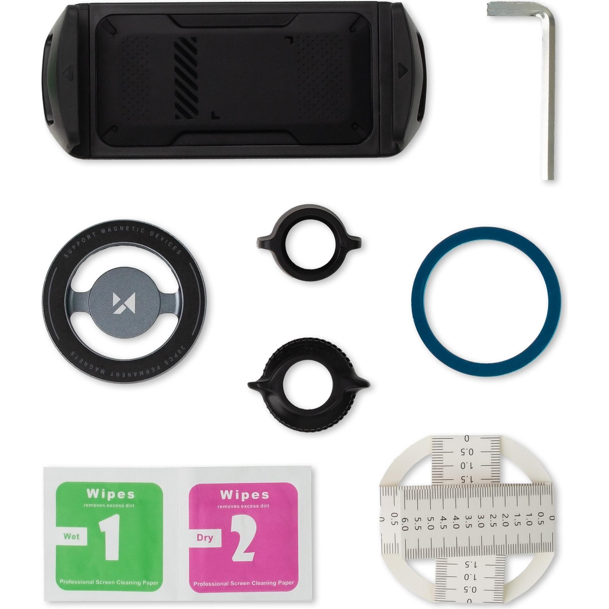 Wozinsky WTY0YS1 Magnethalterung, 360° drehbar, solide, für Telefon und Tablet - grau, Supporto per smartphone, Grigio