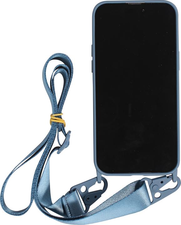 Image du produit PhoneLook Coque Silicone mat avec lanière et mousqueton en fer Deep Sea Blue (Apple iPhone 14 Pro)