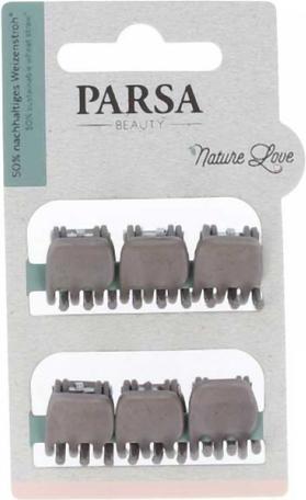 Actual product image Parsa Beauty PARSA Nature Love Hair Clip, taupe Small, 6 pcs, made from wheat straw (6 pcs.)