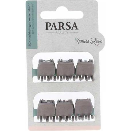 Parsa Beauty, Haarklammer + Haarclips, PARSA Nature Love Haarklammer, taupe Klein, 6 Stk., aus Weizenstroh
