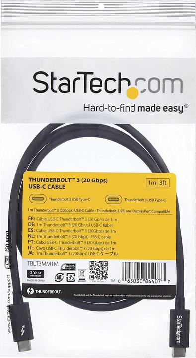 Produktbild StarTech Thunderbolt 3 (1 m, USB 3.2, 100 W)