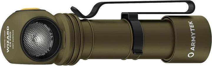 Actual product image ArmyTek Wizard C2 Pro Olive White LED torch with belt clip battery-powered 2500lm 115g (11.20 cm, 2500 lm)
