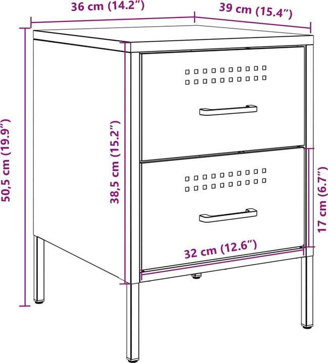 Produktbild vidaXL Nachttisch (36 x 39 x 50.50 cm)