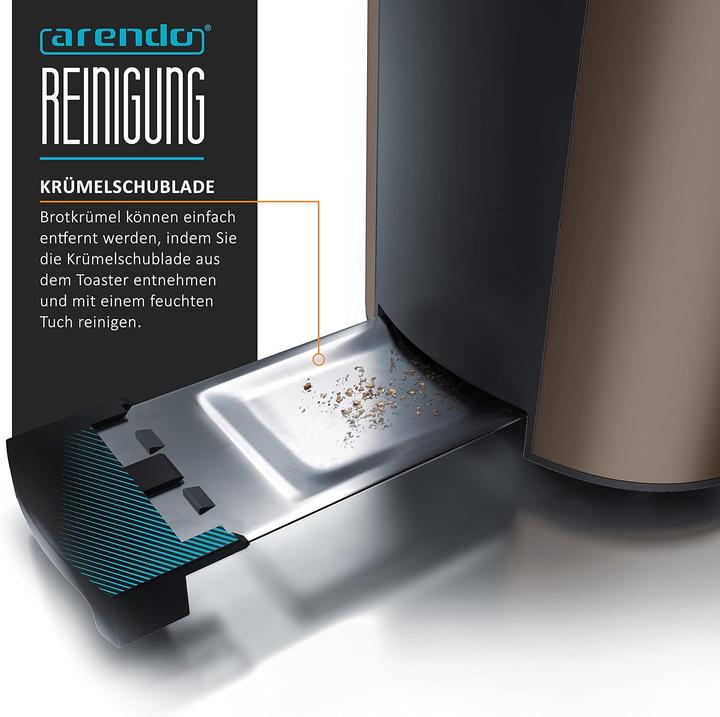 Produktbild Arendo Frukost Langschlitztoaster mit Brötchenaufsatz