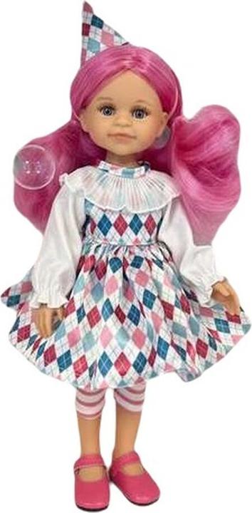 Paola Reina Puppe Amiga Cleo Arlequín 32 cm Rosa
