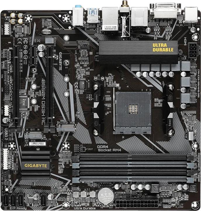 Image du produit Gigabyte B550M DS3H AC (AM4, AMD B550, mATX)