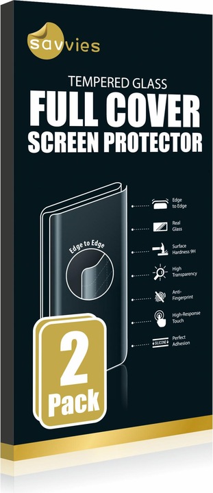 Produktbild Savvies Full-Screen Displayschutz Panzerglas Schutzglas (2 Stück, Xiaomi Redmi Note 10 5G)