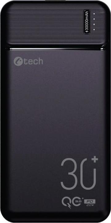 Actual product image C-Tech Powerbanka, Li-Pol,, USB-C/USB-A/micro USB (30000 mAh, 20 W, 111 Wh)