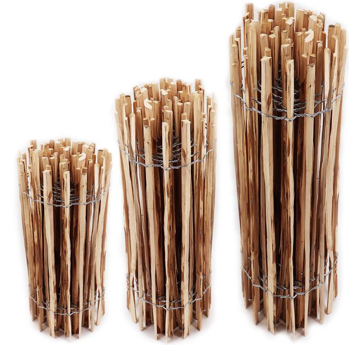 Actual product image Aquagart 10m Staketenzaun 100cm hoch Lattenabstand 4-6cm Gartenzaun Kastanienzaun aus Haselnuss Holzzaun