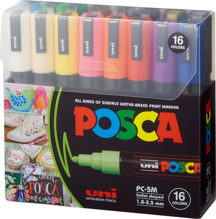 Image du produit Posca Marqueur PC-5M pointe ogive (Multicolore, 2.50 mm, 16 x)