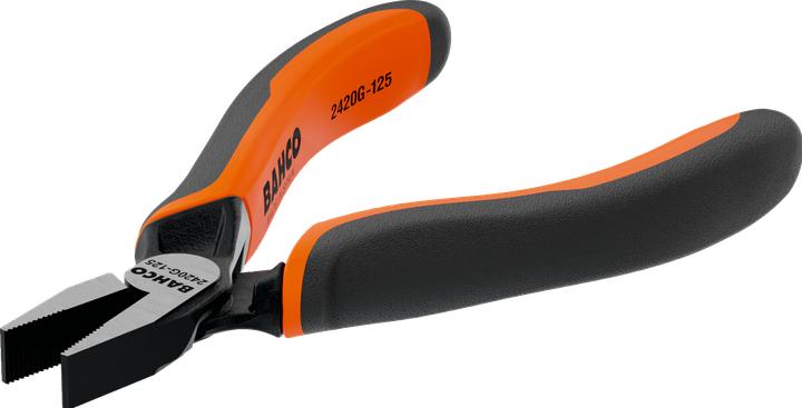 Actual product image Bahco ERGO™ flat nose pliers with opening spring, two-component handles, short jaws, phosphatised(125 mm) (125 mm)