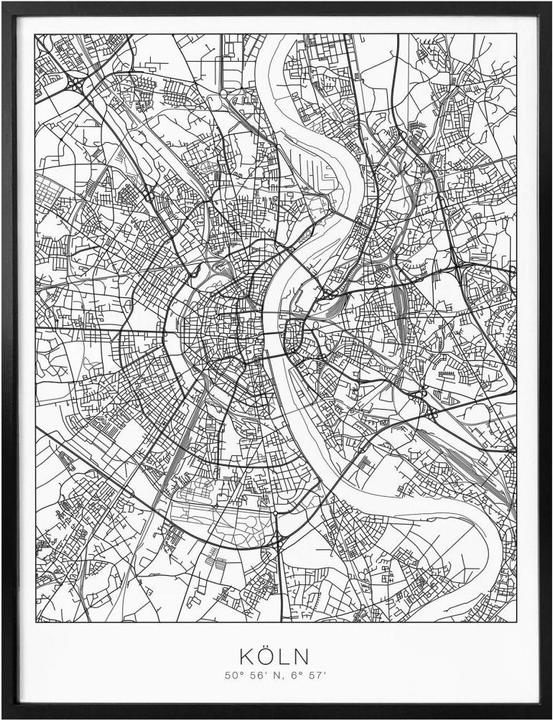 Immagine prodotto Trenddeko Mappa della città di Colonia (40 x 50 cm)