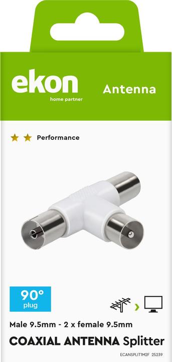 Immagine prodotto Ekon Splitter d'antenna coassiale con due uscite femmina (Cavi antenna)