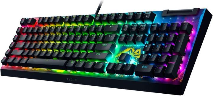 Immagine prodotto Razer BlackWidow V4 X - Fortnite Edition Mechanische Gaming-Tastatur mit RGB (Yellow Switches, 6 eig (DE, Cablato)