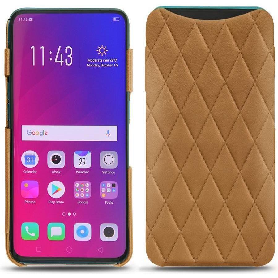 Noreve Lederschutzhülle (Oppo Find X), Smartphone Hülle, Braun