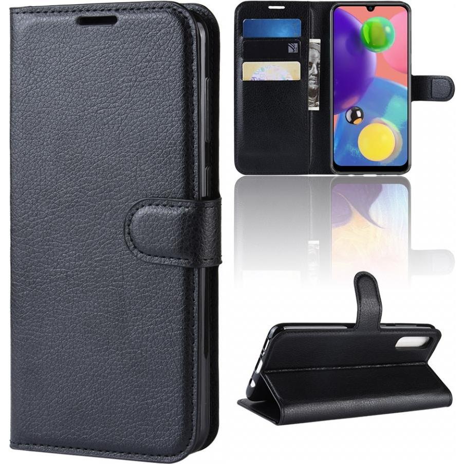 Screenguard Samsung Galaxy A70s Leather Guard Lederhülle (Samsung Galaxy A70S), Smartphone Hülle, Schwarz