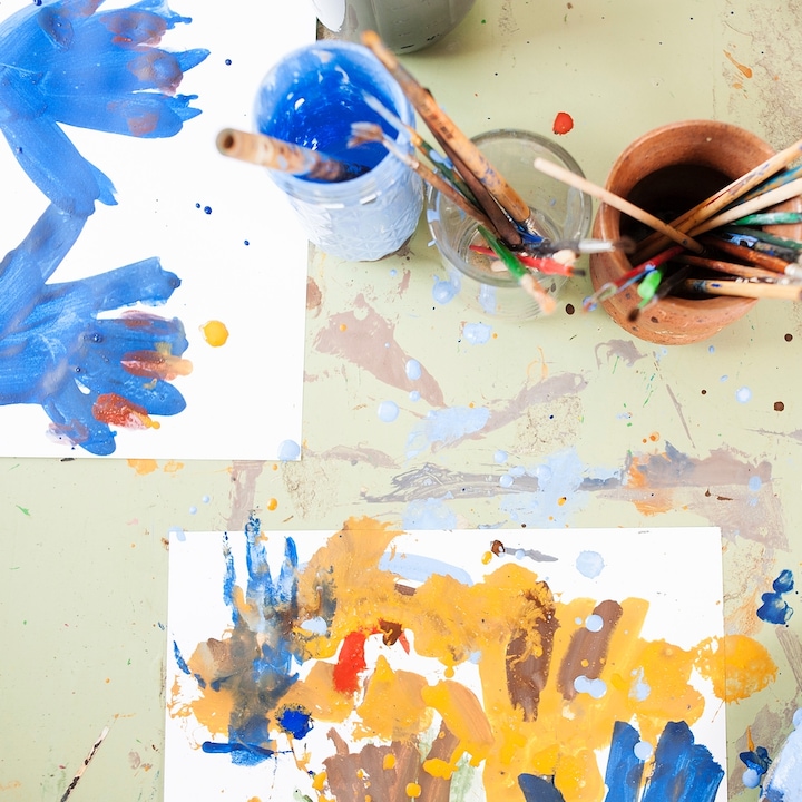 Image du produit Natural Earth Paint Couleur pour enfants (Orange, Bleu, Rouge, Vert, Marron, Jaune, 2000 ml)