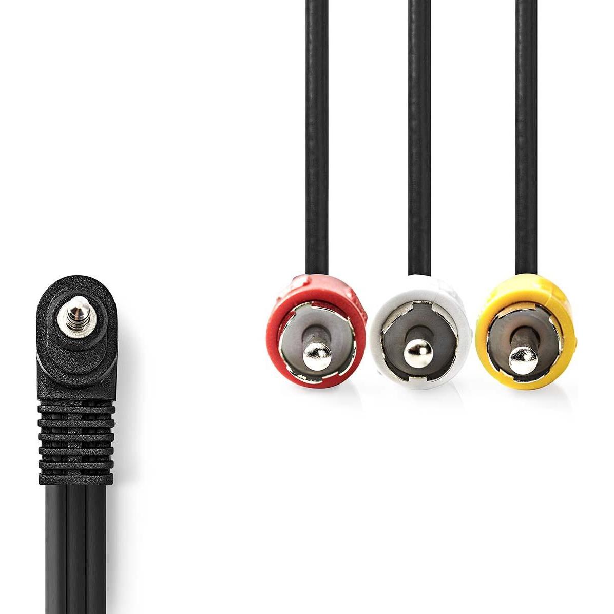 Thumbnail - Nedis Audio-Video-Kabel 3.5 mm Stecker 3x Cinch-Stecker Vernickelt 2.00 m Rund PVC Sch (2 m), Audio Kabel