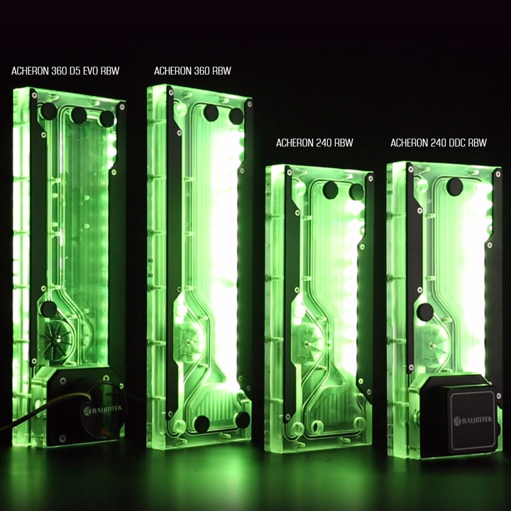 Actual product image Raijintek ACHERON 360 RBW Distro Plate - Acrylic, D-RGB