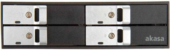Actual product image Akasa Elite 5.25 inch drive frame for four 2.5 inch HDD/SSD