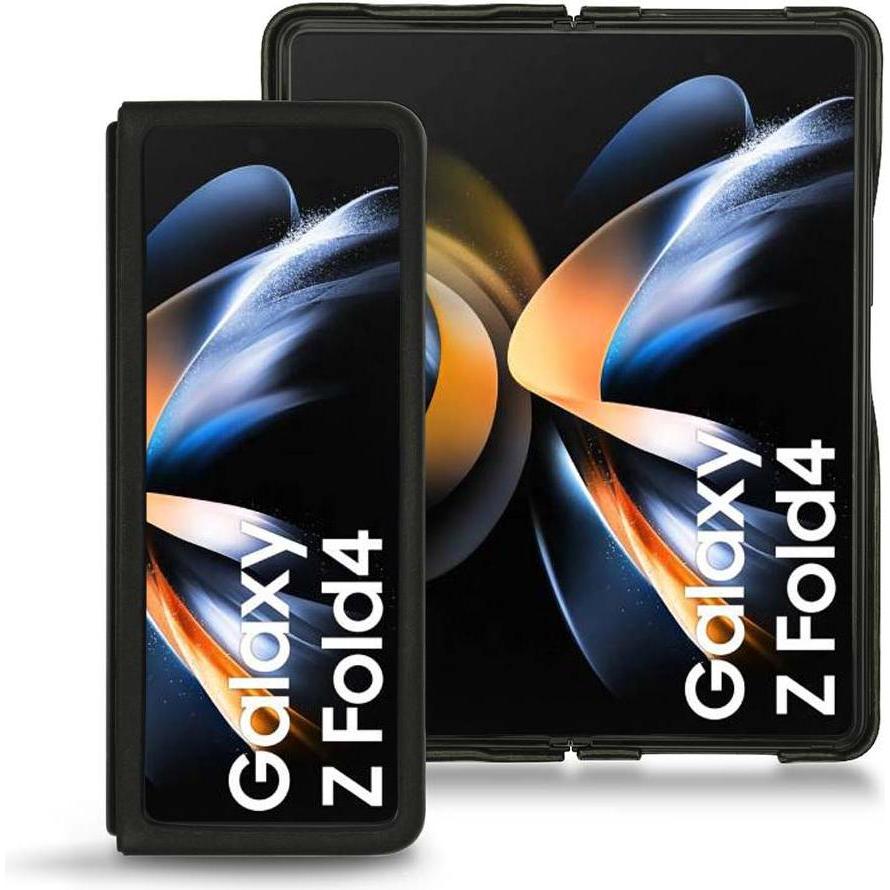 Thumbnail - Noreve Lederschutzhülle Samsung Galaxy Z Fold4 (Samsung Galaxy Z Fold4), Smartphone Hülle, Schwarz
