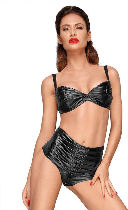 Produktbild Noir Handmade High waist wetlook shorts with handmade pleats (3XL, 4XL)