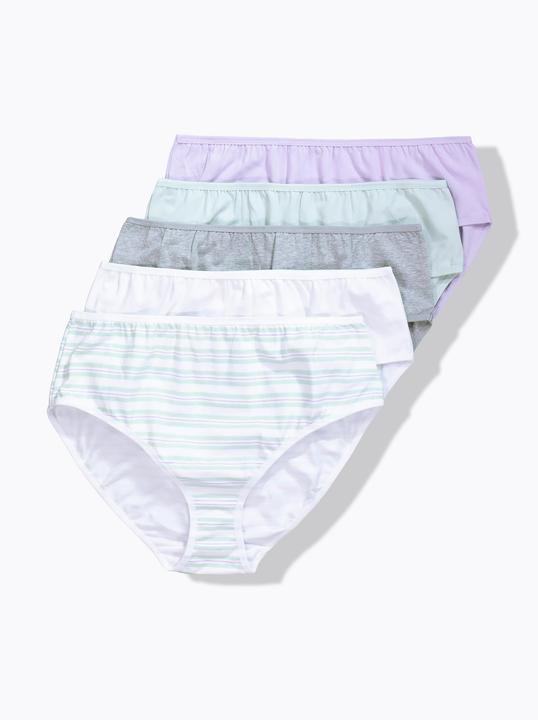 Immagine prodotto Ulla Popken Slip midi con righe/tinta unita in confezione da cinque (42, 44)