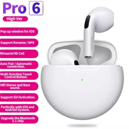 Produktbild PhoneLook Bluetooth 5.0 Kopfhörer Pro 6 Super Bass wireless Earbuds rundes Design (4 h, Kabellos)