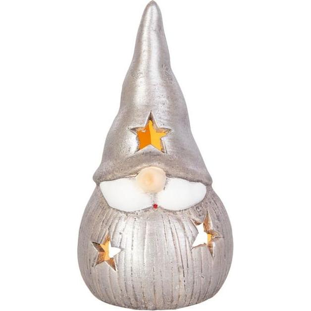 MICA Living, Windlicht, Windlicht - Wichtel - silber - ca. 9 x 8,5 x 16,5 cm