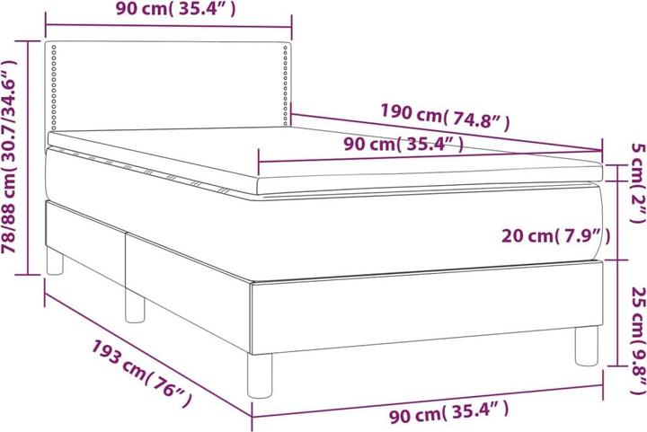 Image du produit vidaXL Boxspringbett (90 x 190 cm)