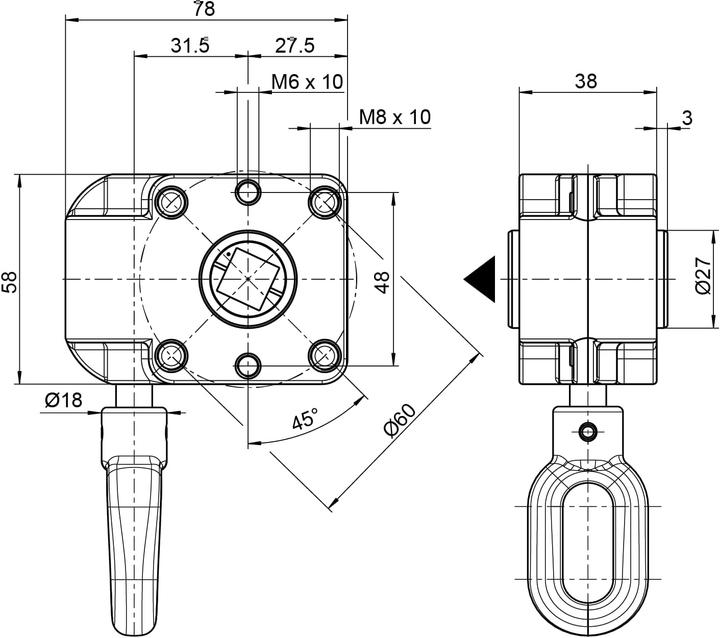 Immagine prodotto Diwaro Schneckengetriebe für Markisen (Untersetzung 7:1)