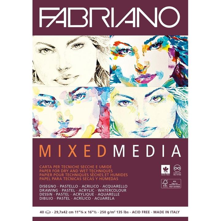 Produktbild Fabriano Malblock Mixed Media A3, 40 Blatt (A3)