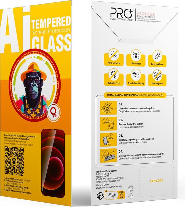 Produktbild OEM Universal tempered glass 9D OneFit AI-52 6,6" (10 Stk., Samsung Galaxy A35, Samsung Galaxy A55)