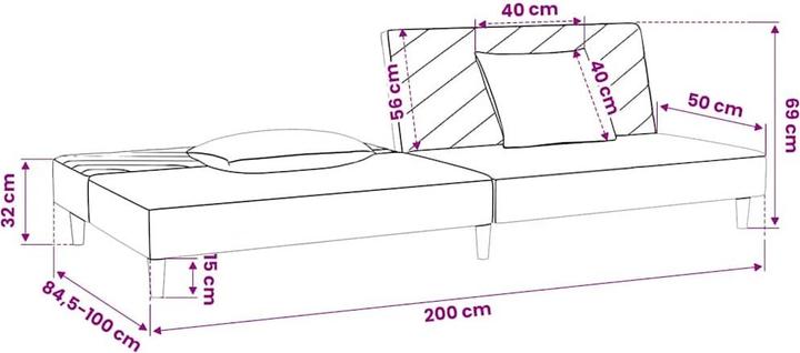Actual product image vidaXL Schlafsofa (2 person sofa)