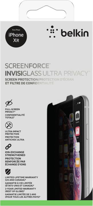 Produktbild Belkin Invisiglass Ultra Privacy Glass iPhone XR (1 Stück, Apple iPhone XR)