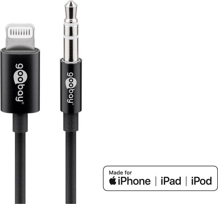 Produktbild Goobay 3.5mm Klinke – Lightning (1 m, Lightning, 3.5mm Klinke (AUX))