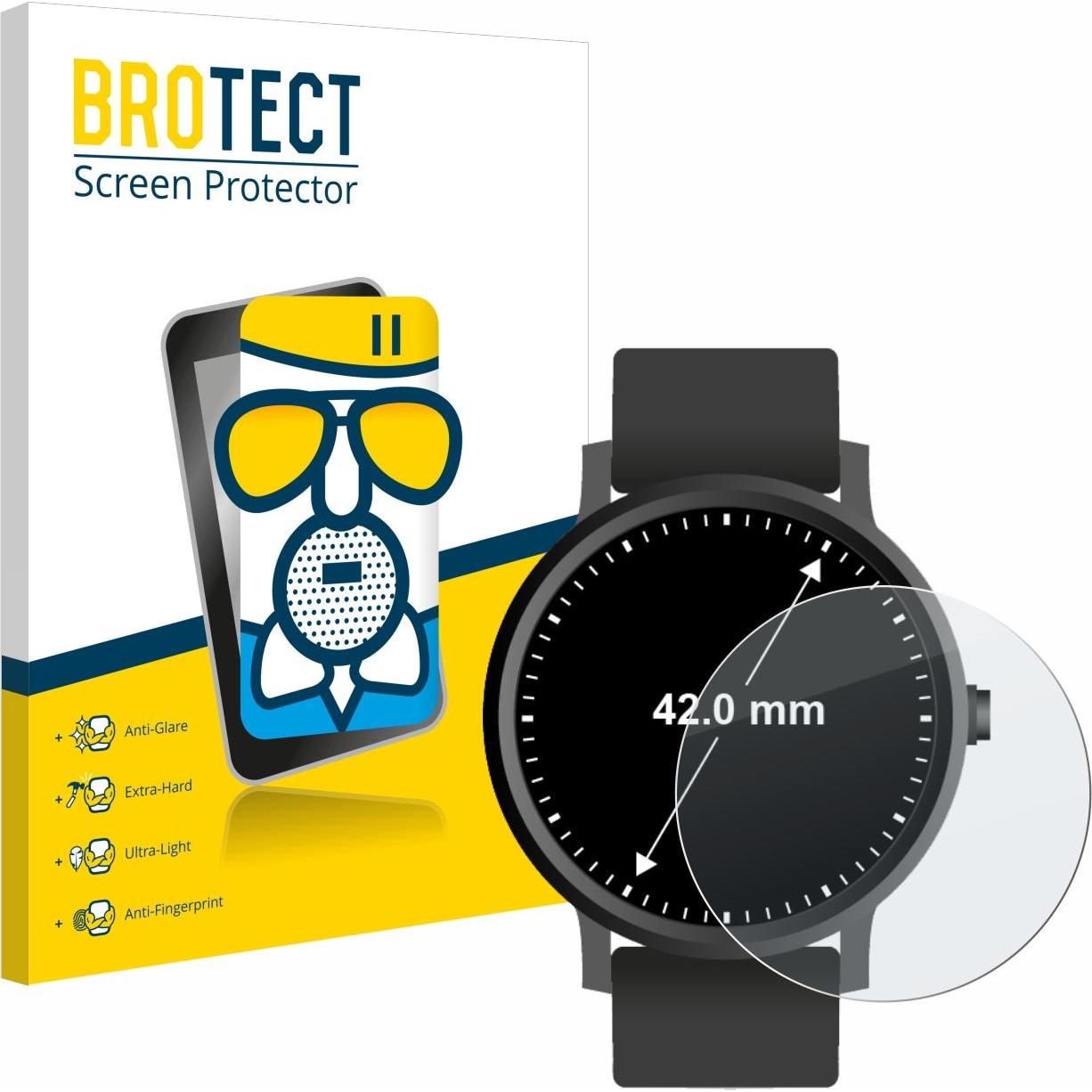 BROTECT AirGlass Panzerglasfolie Matt, Smartwatch Schutzfolie, Grau