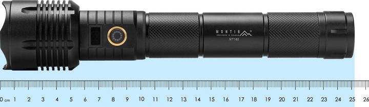 Actual product image Montiss Taktyczna ręczna latarka akumulatorowa LED MT160 (25.20 cm)