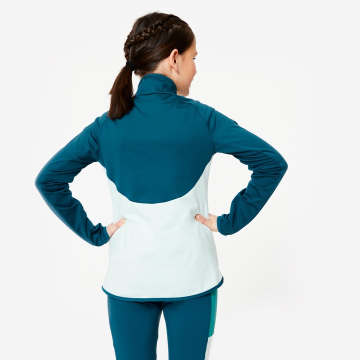 Image du produit Decathlon Veste de survêtement fille cintrée - bleu/vert (122)