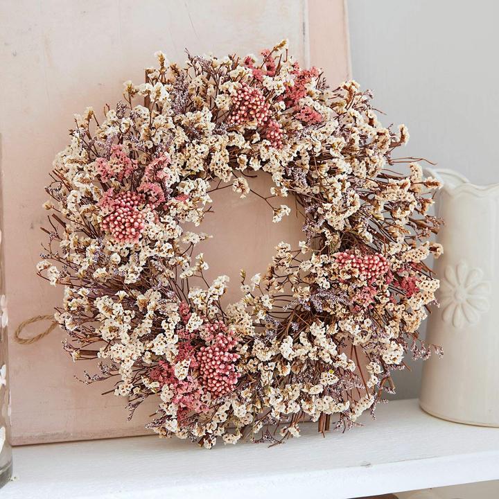 Produktbild Loberon Trockenblumenkranz Jovilique weiss/rosa